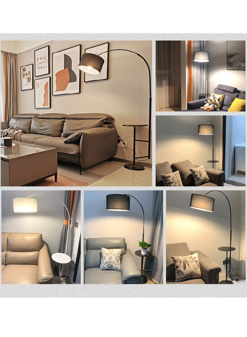 Glanfen Pure Natural Marble Floor Lamp with Warm Light and Shelf Marble Black 180x88 cm 12W - Image 3